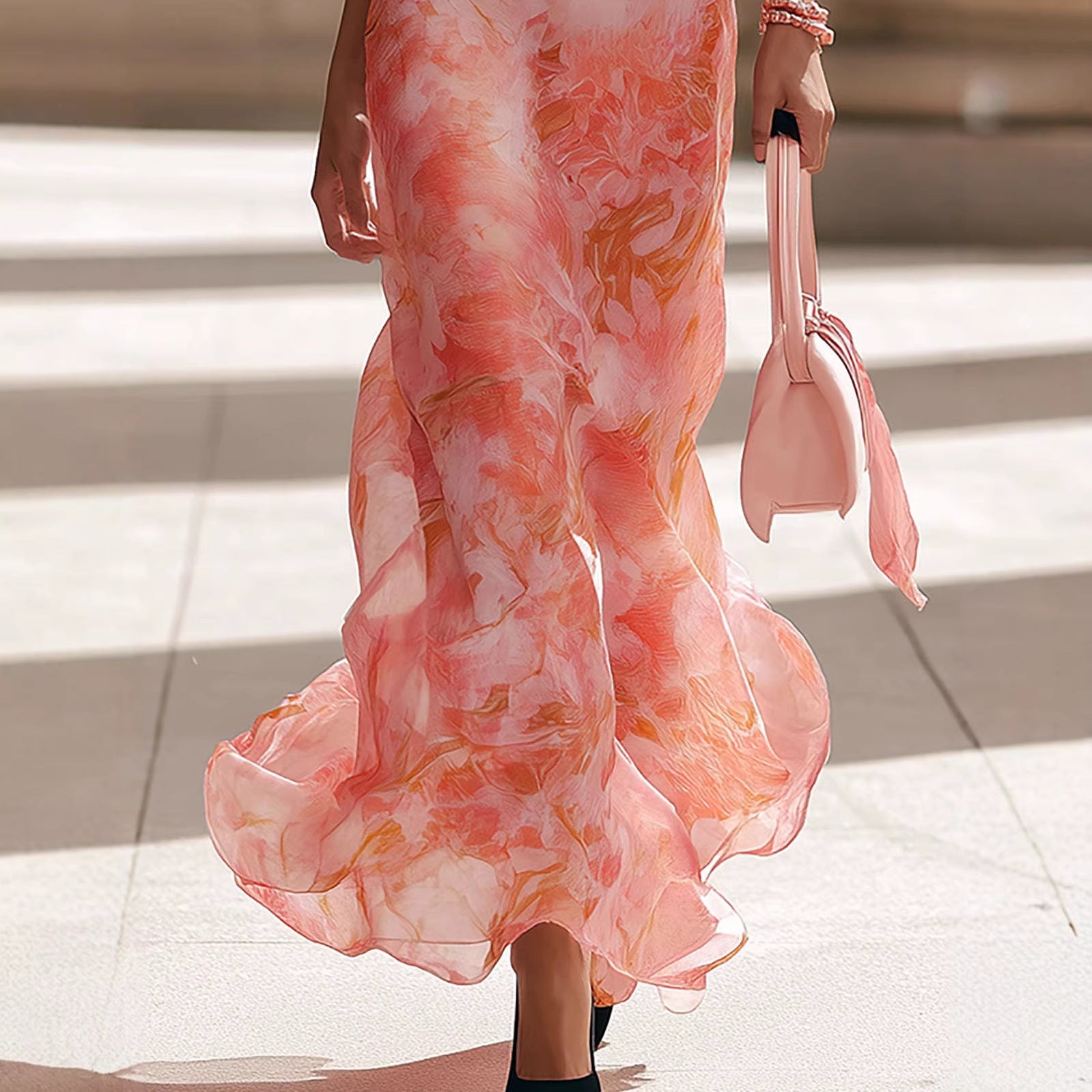 Sleeveless Printed Holiday Dress