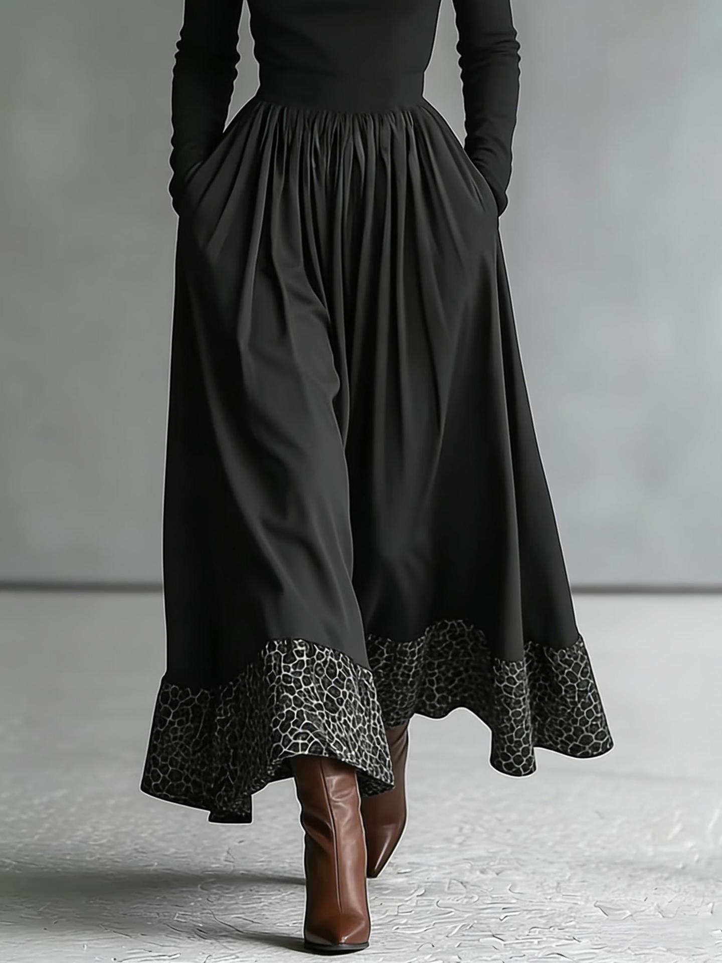 Polyester Drape Long Skirt