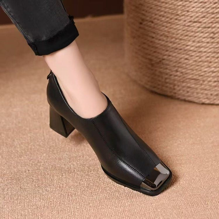 Retro Square Toe Heels