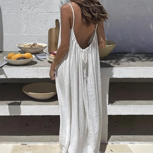 Suspender Backless Home Dress