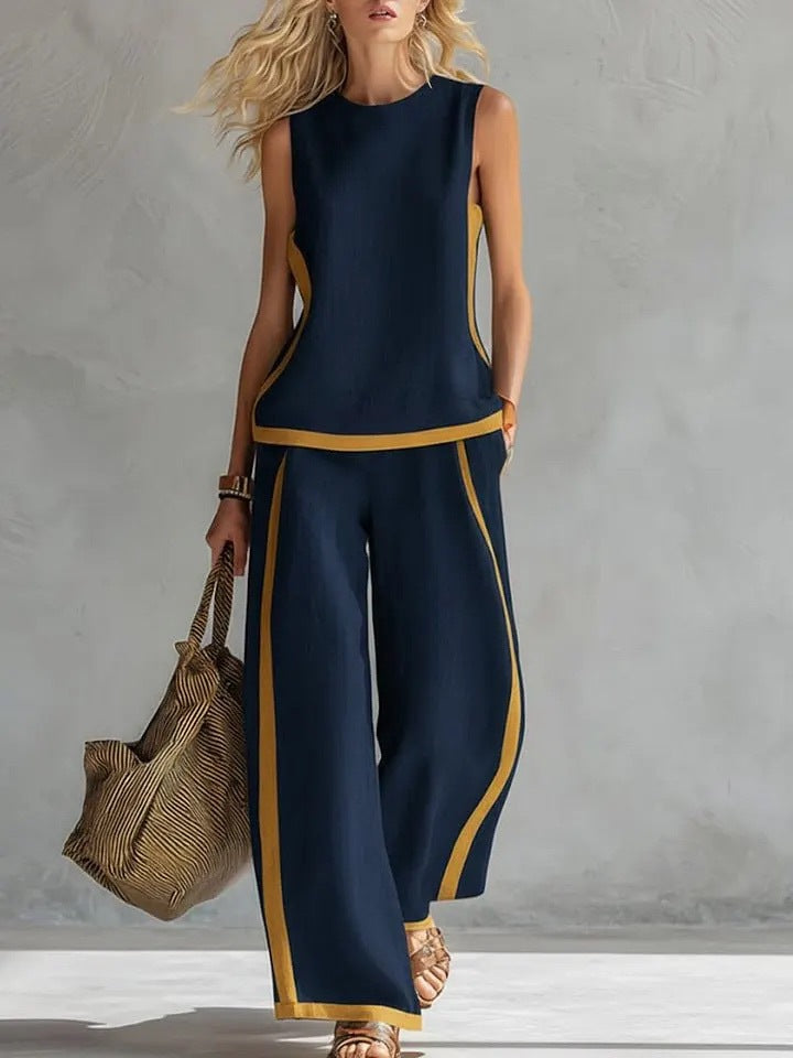 Casual Two-Piece Wide-Leg Set