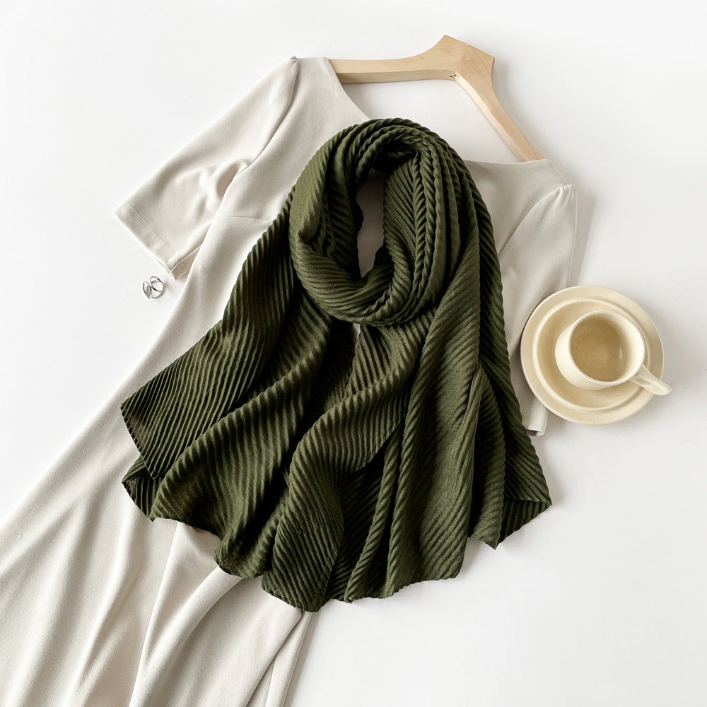 Womens Cotton-Linen Blend Scarf