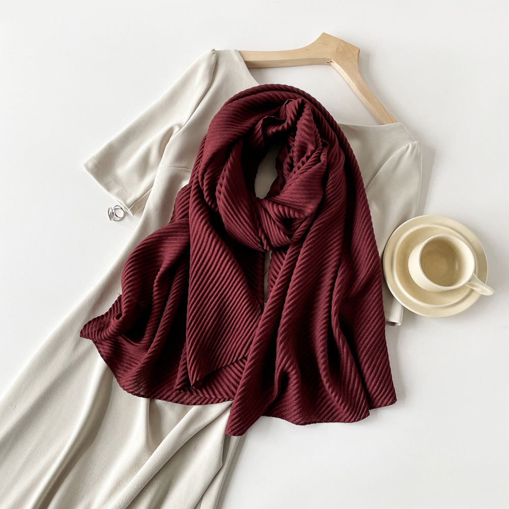Womens Cotton-Linen Blend Scarf