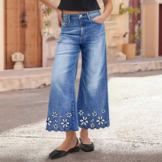 Chrysanthemum Cropped Jeans