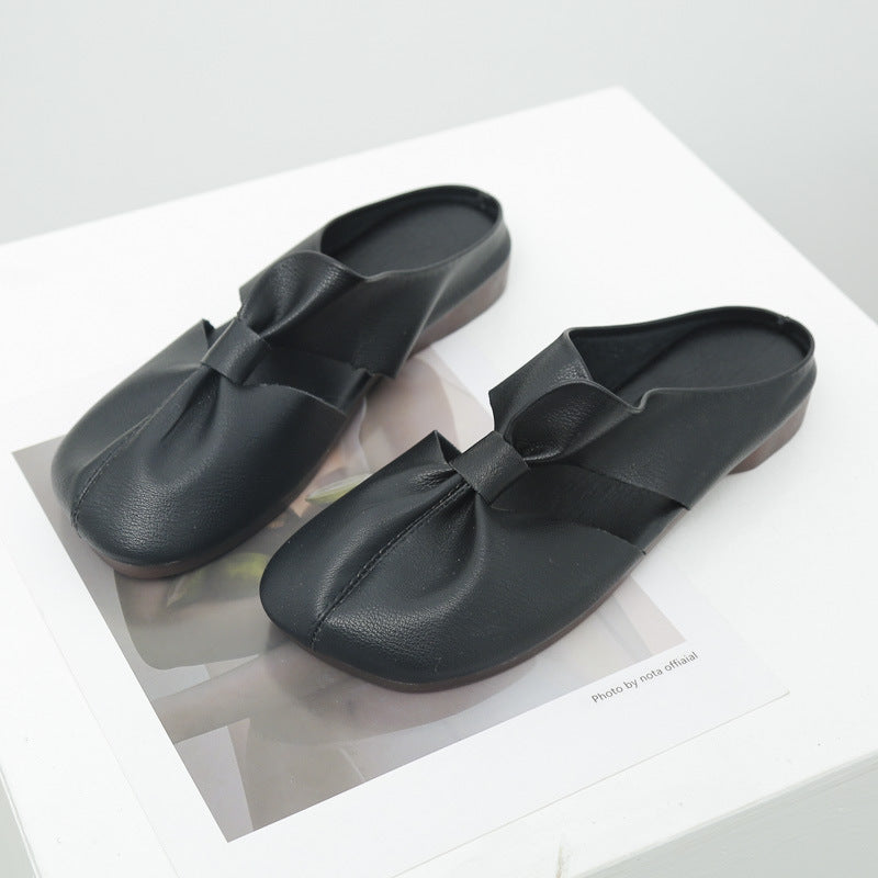 Flat-Soled Lazy Casual Closed-Toe Half Slippers