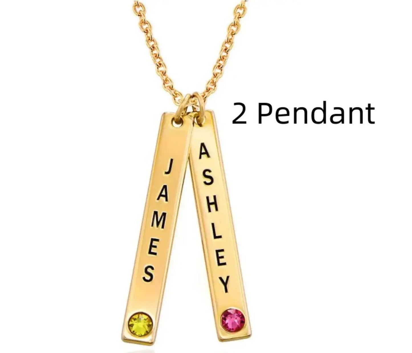 Personalized Vertical Necklace, Mother's Day Gift