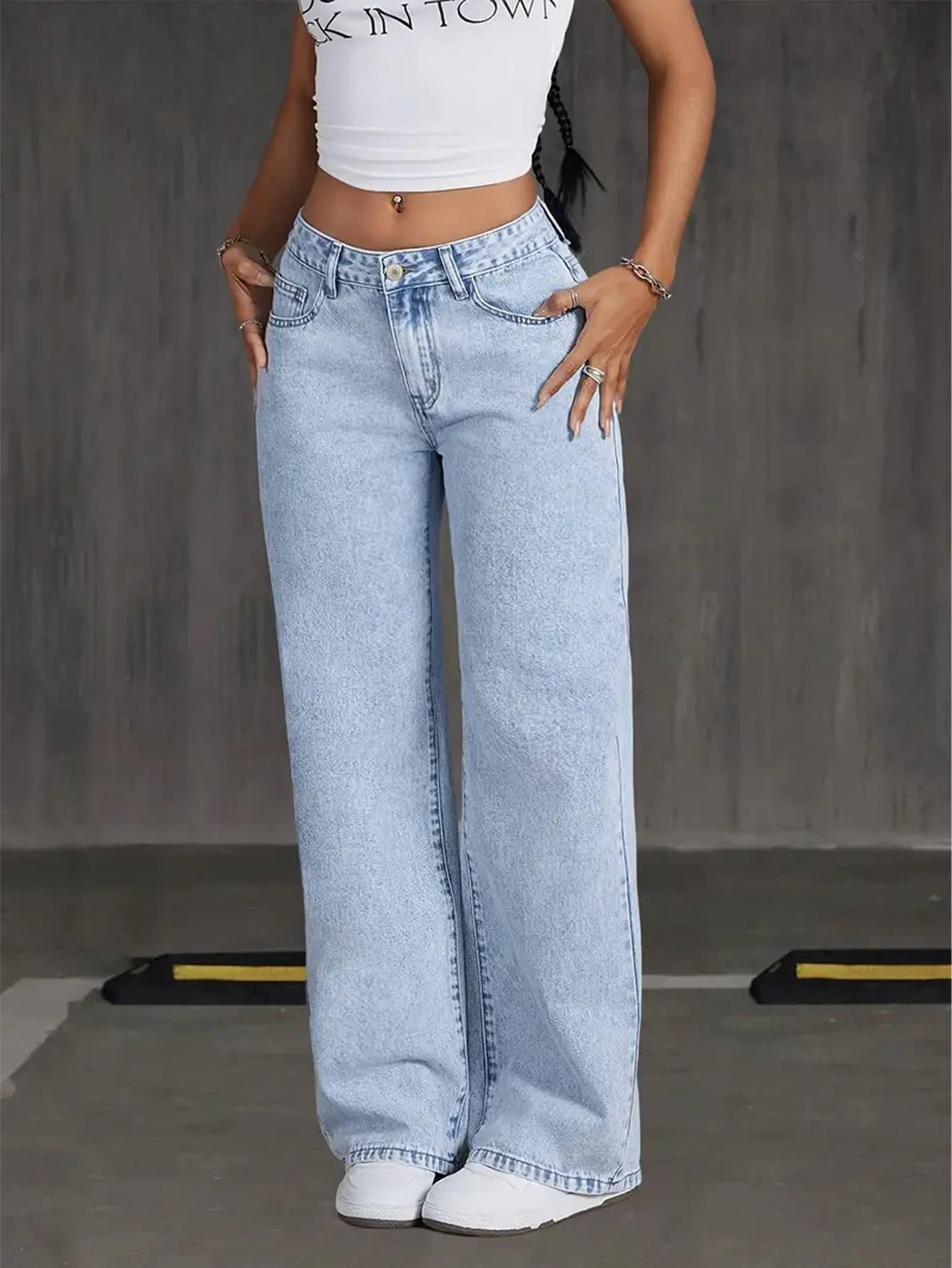 High-Waisted Wide Leg Jeans