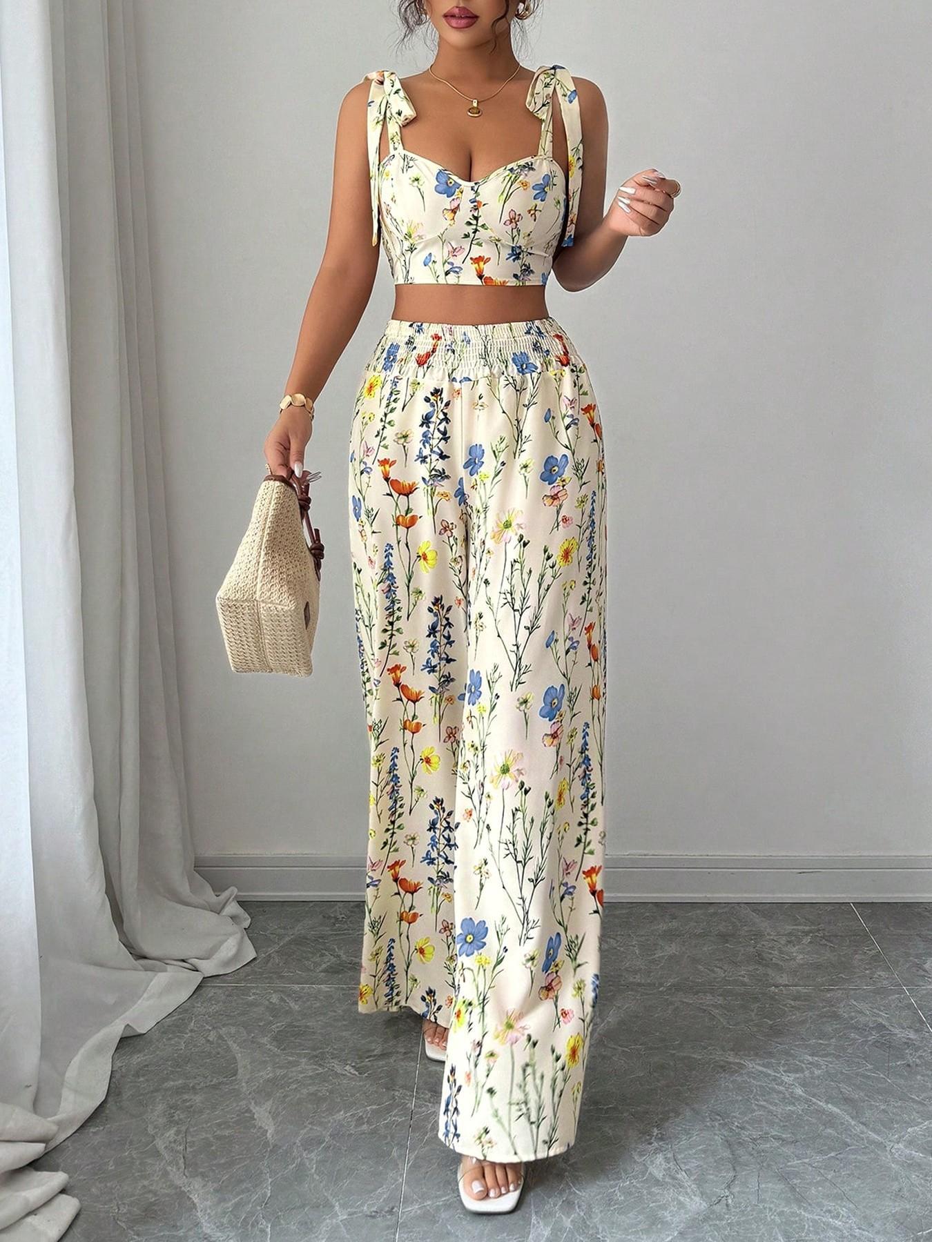 Womens Printed Camisole Top & Pants Set