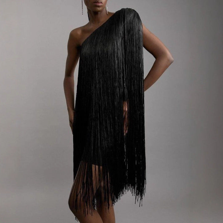 Sleek Tassel Skirt Party Dress