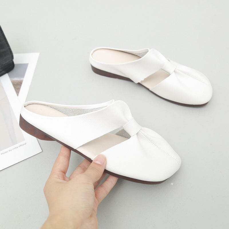 Flat-Soled Lazy Casual Closed-Toe Half Slippers