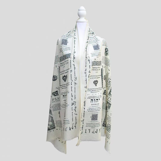 Printed Letter Long Scarf