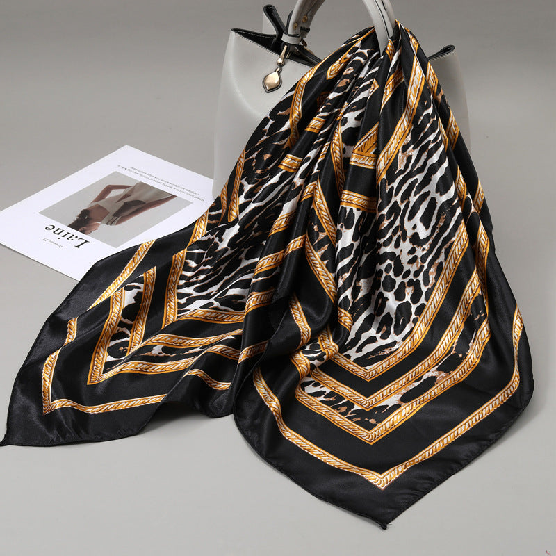Floral Satin Square Scarf