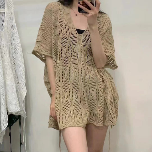 Hollow-Out Knit Sweater
