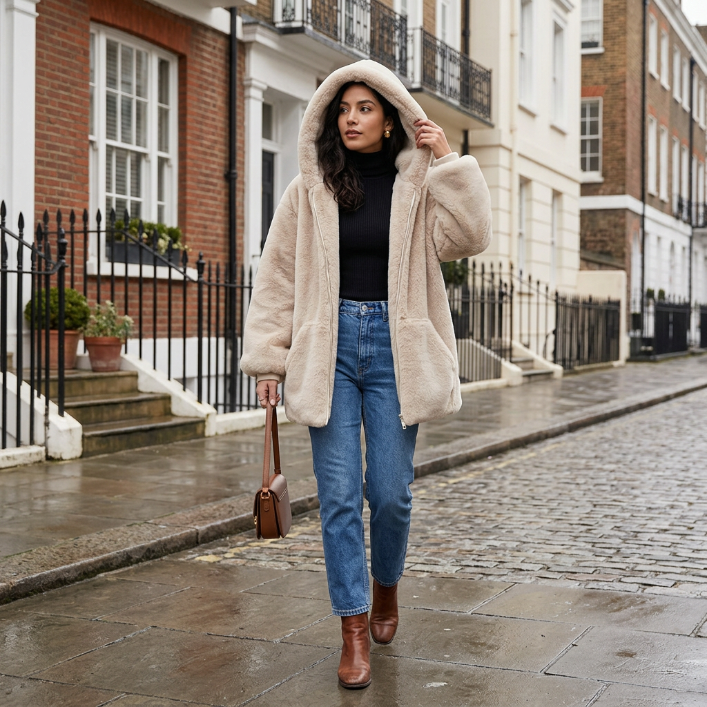 Cream coat, London walk