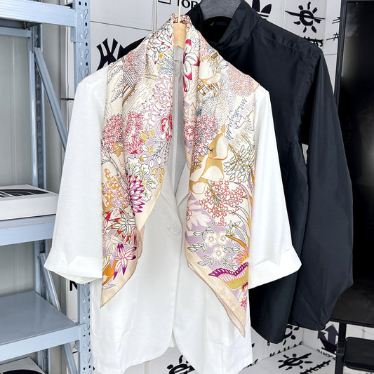Flower Garden Silk Square Scarf