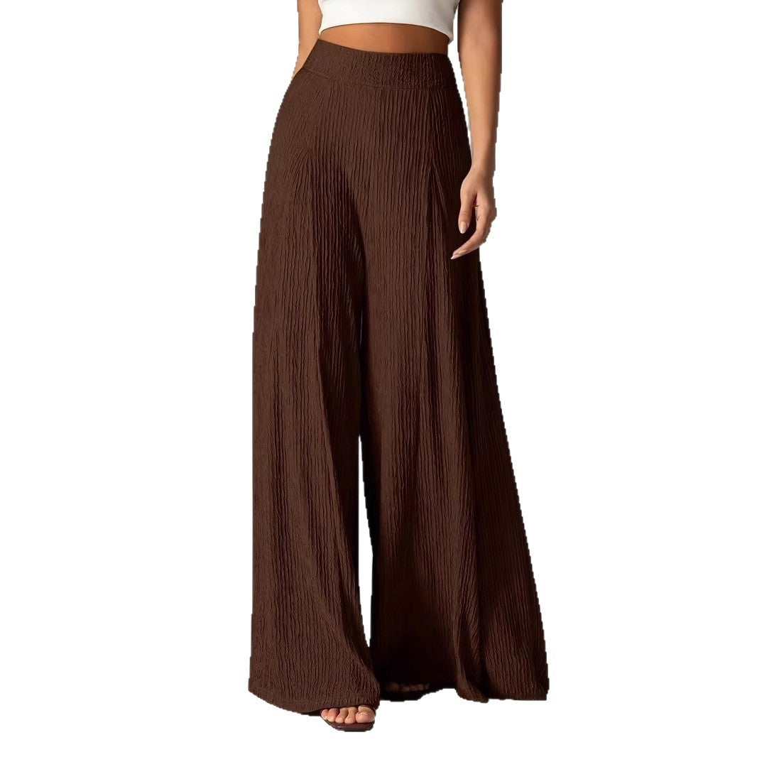 Elastic-waist Wide-leg Trousers