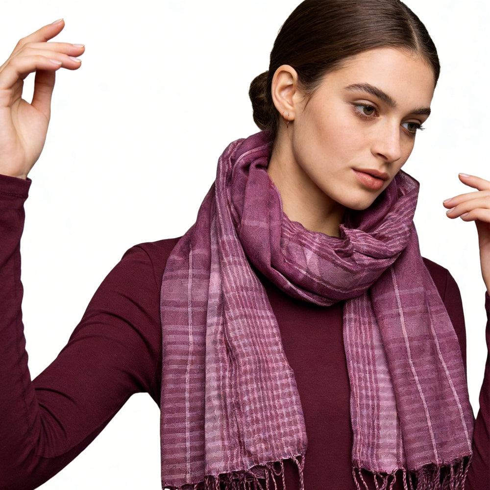 Fuchsia Color Block Scarf