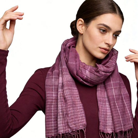 Fuchsia Color Block Scarf