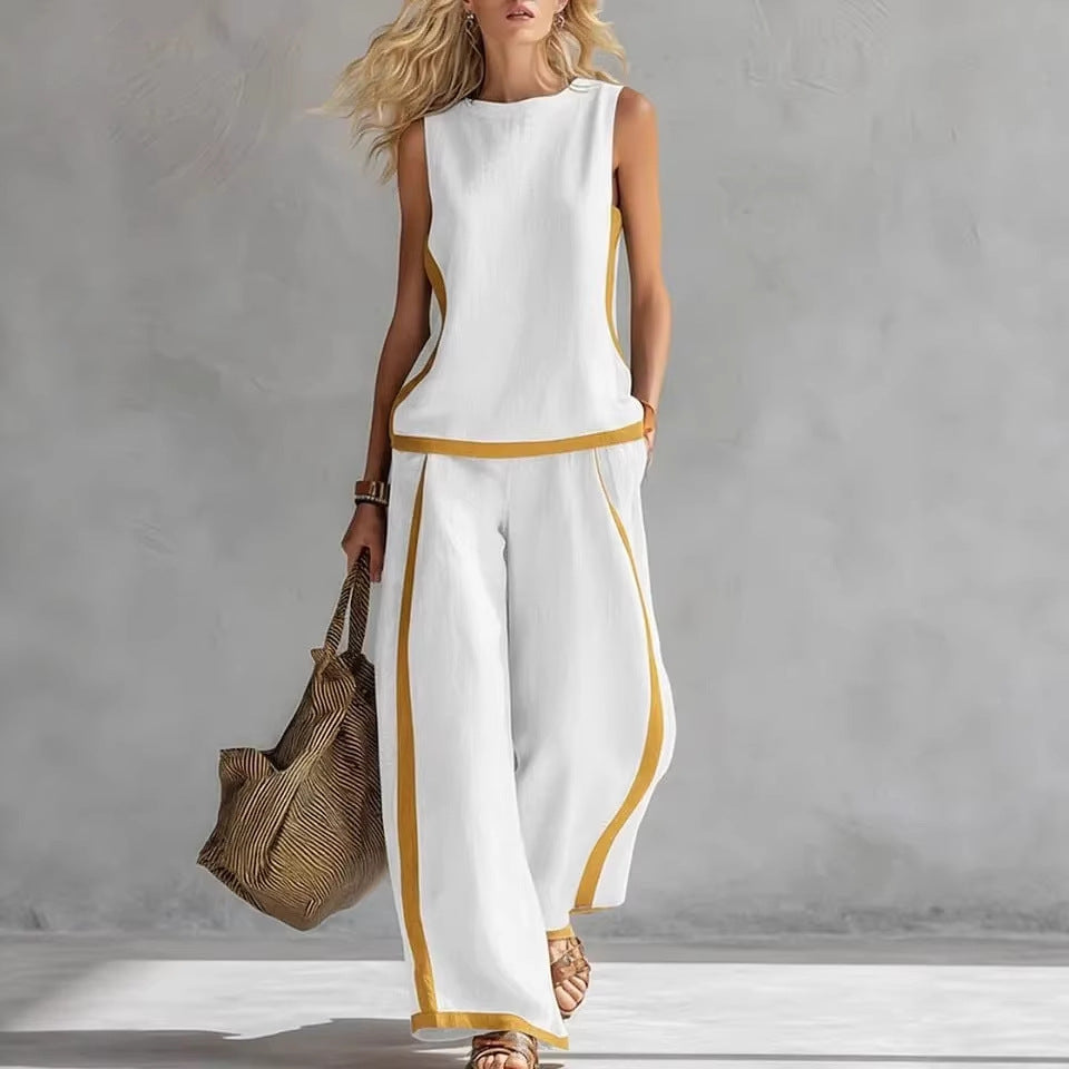 Casual Two-Piece Wide-Leg Set
