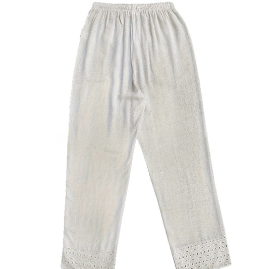 Embroidered Lace Cropped Pants