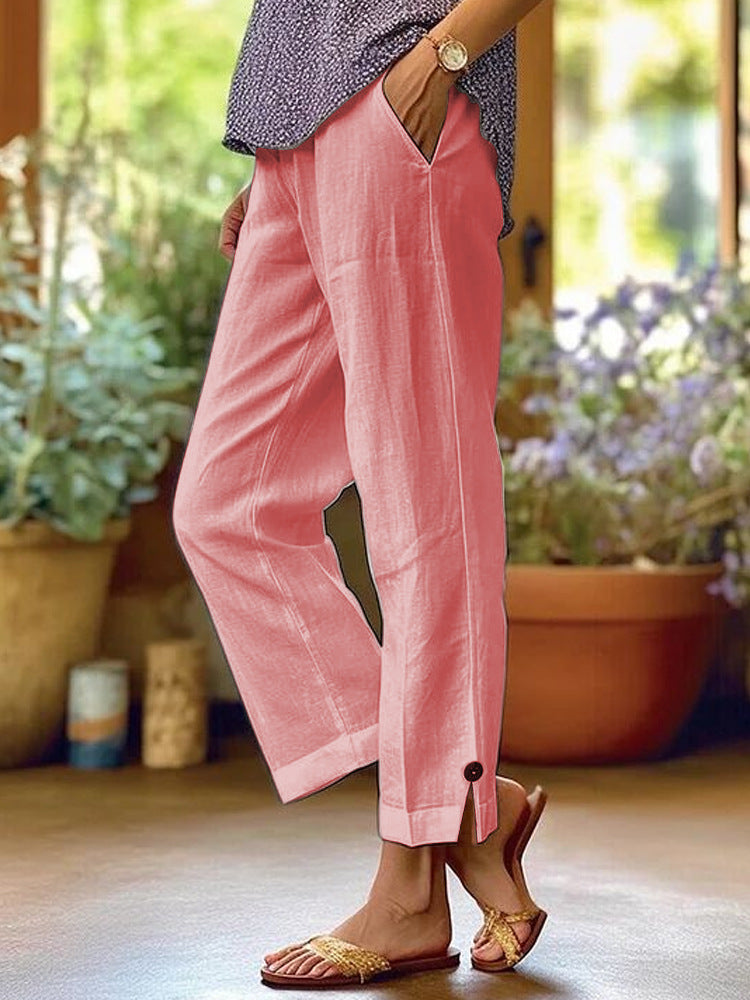 Cotton Linen Casual Pants
