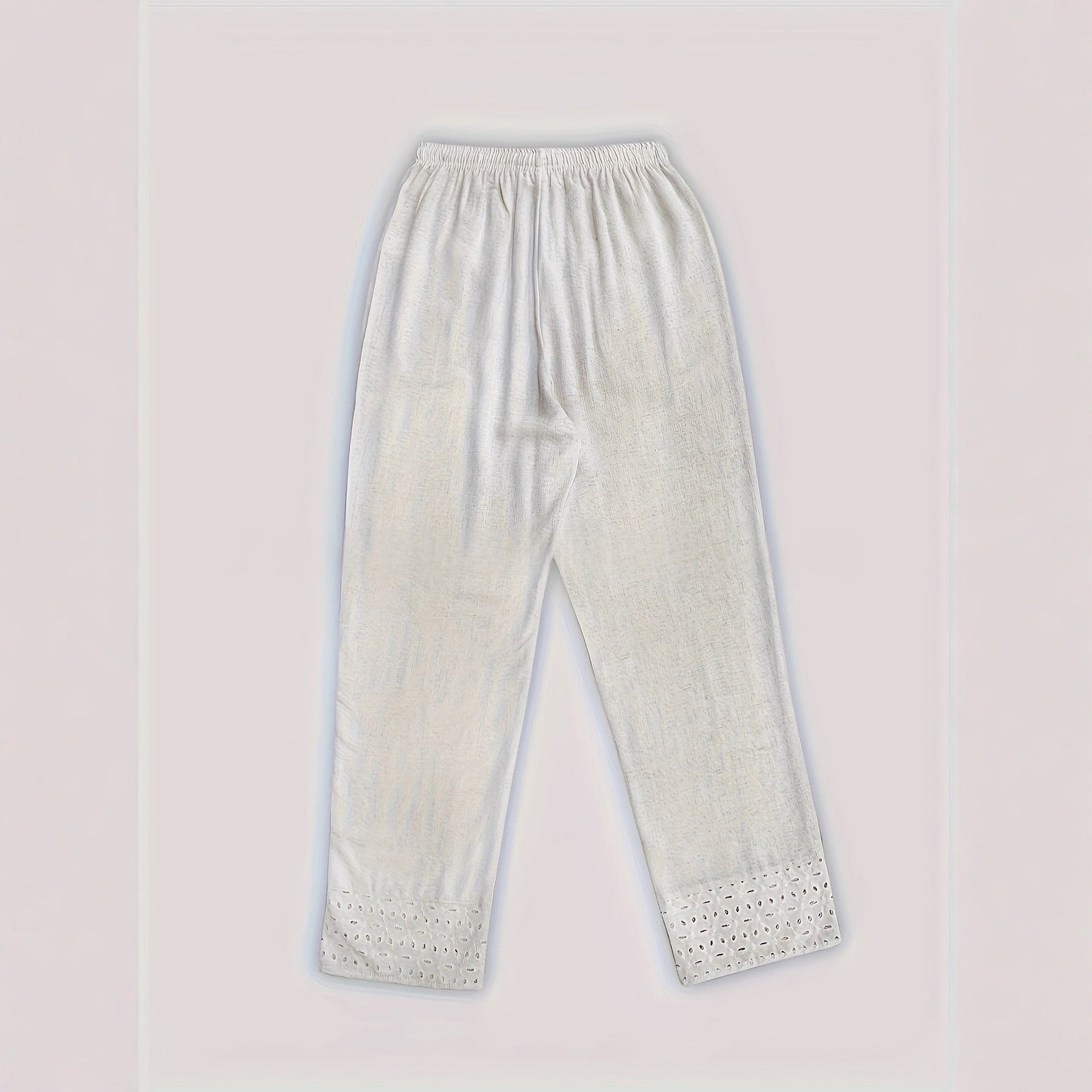Embroidered Lace Cropped Pants