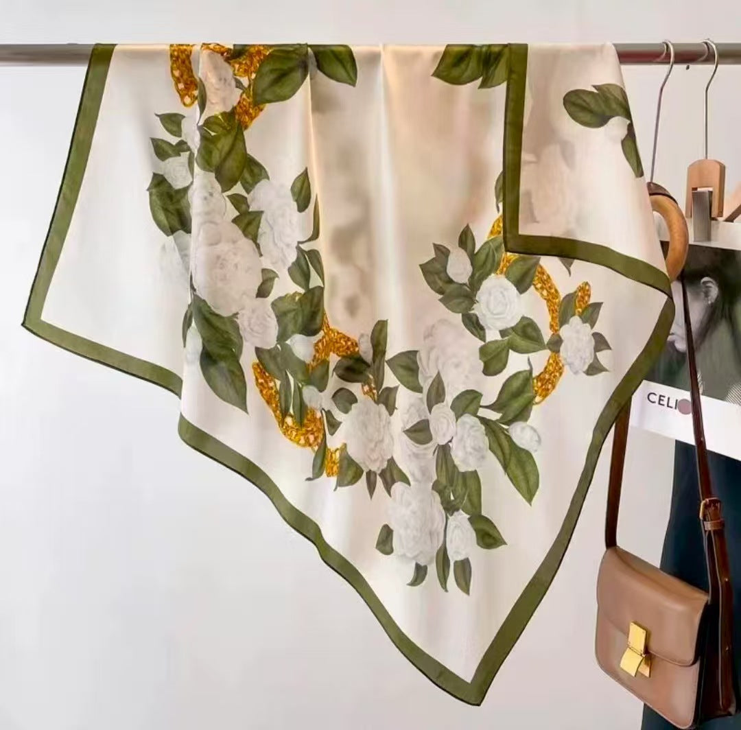 Pattern Square Silk Scarf