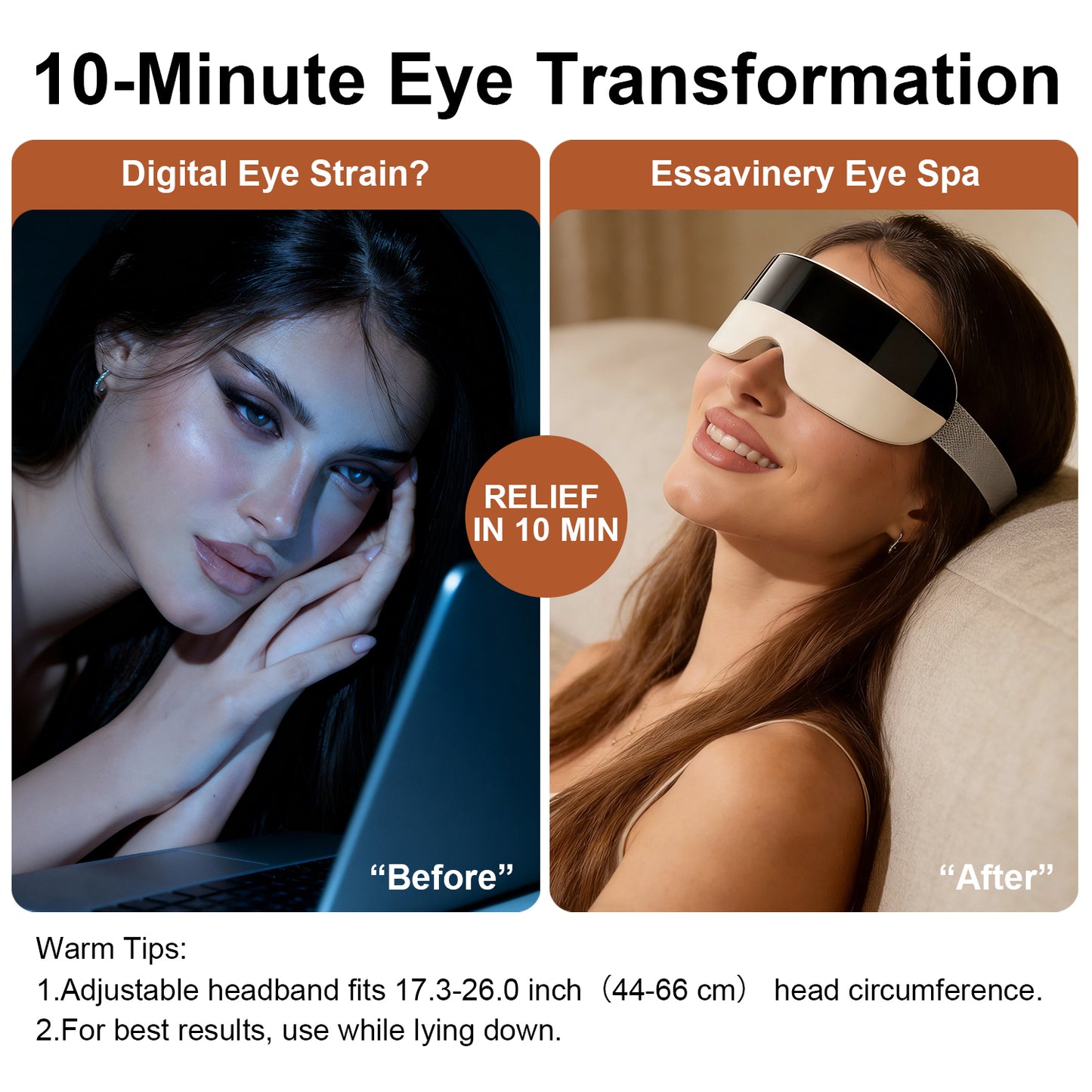 Smart Eye Massager with Heat & Bluetooth Music