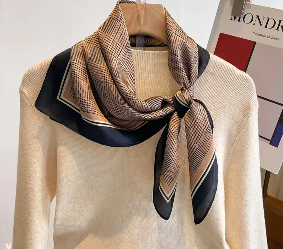 Pattern Square Silk Scarf