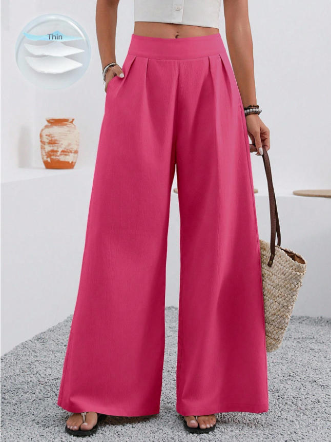 Pocketed Wide-leg Trousers