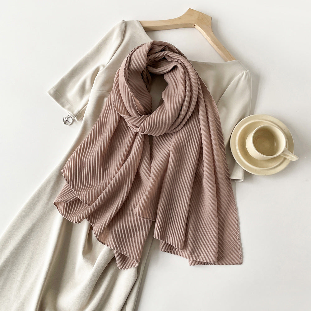 Womens Cotton-Linen Blend Scarf