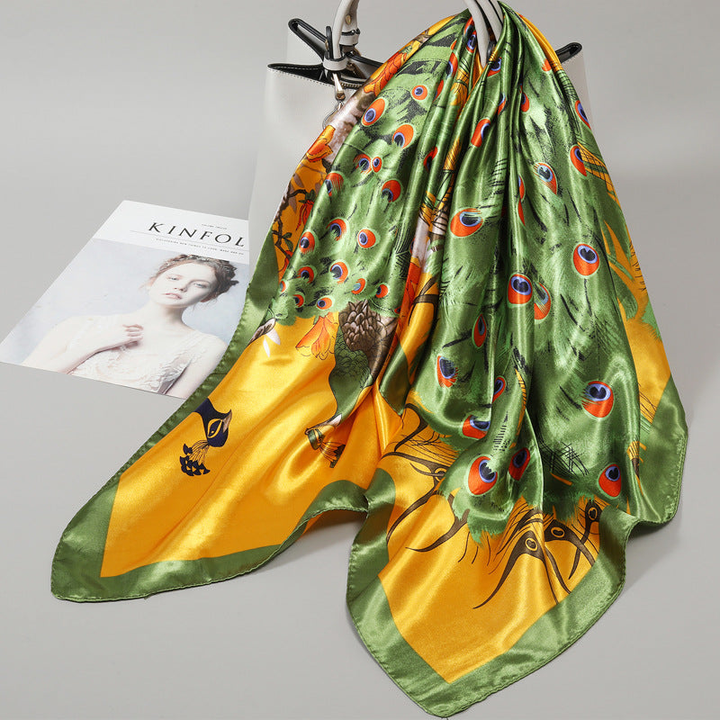 Floral Satin Square Scarf
