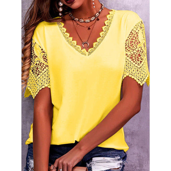 Lace Summer V-Neck Top