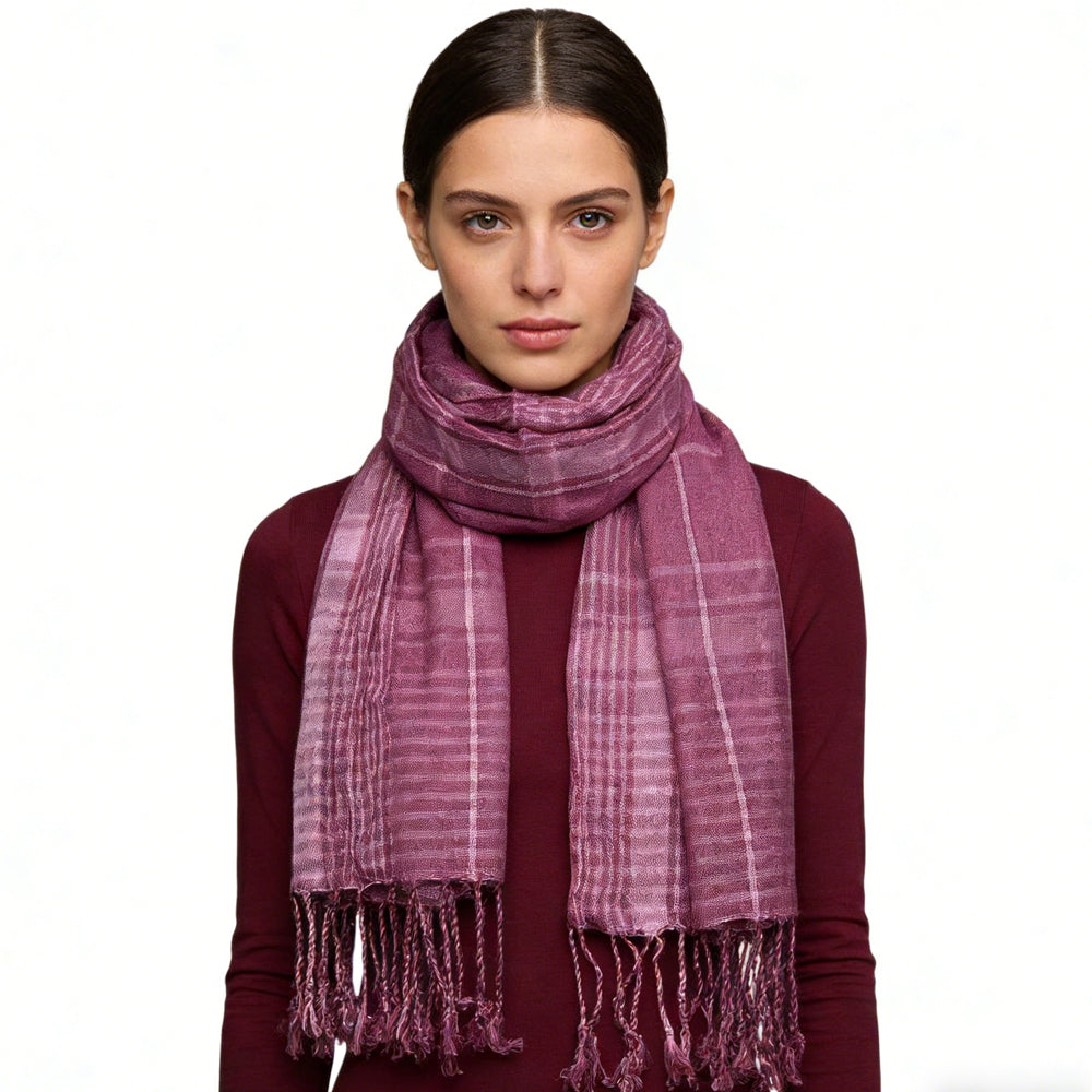 Fuchsia Color Block Scarf