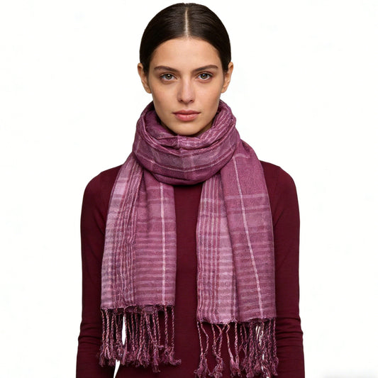 Fuchsia Color Block Scarf