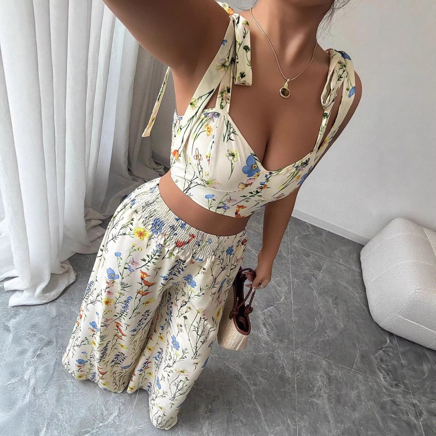 Womens Printed Camisole Top & Pants Set