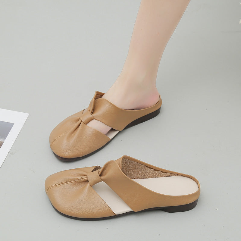 Flat-Soled Lazy Casual Closed-Toe Half Slippers