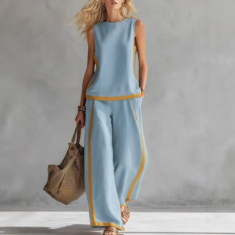 Casual Two-Piece Wide-Leg Set