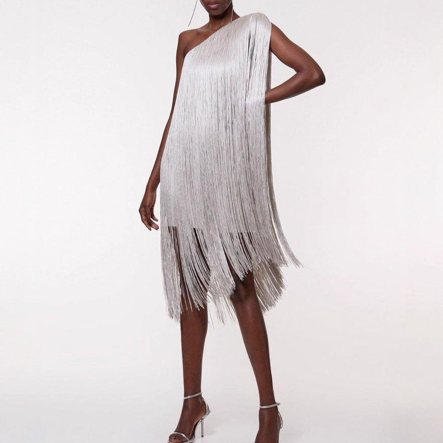 Sleek Tassel Skirt Party Dress