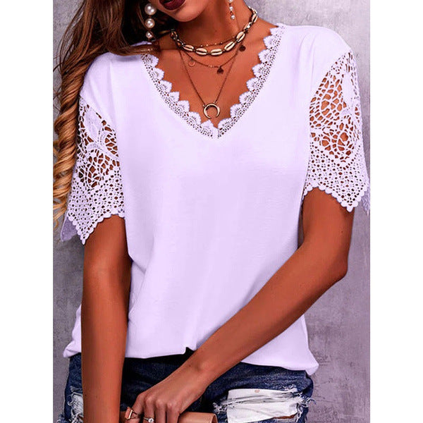 Lace Summer V-Neck Top