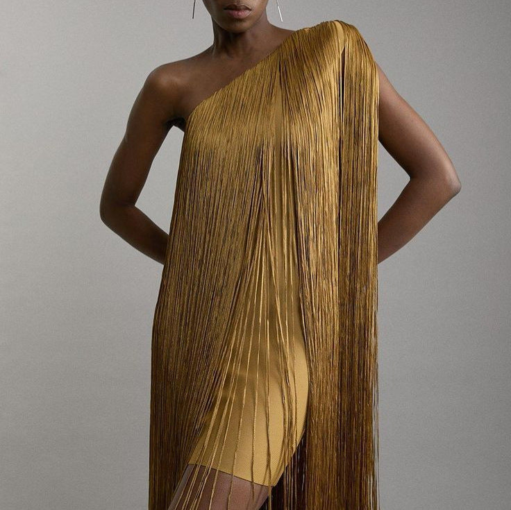 Sleek Tassel Skirt Party Dress