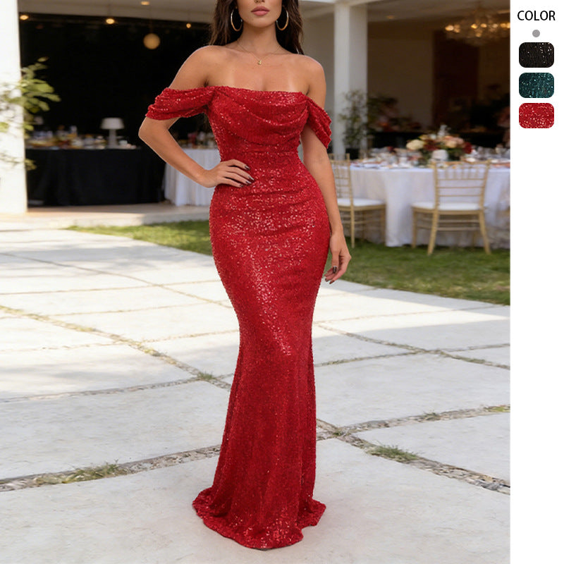 Sequin Off-Shoulder Dress