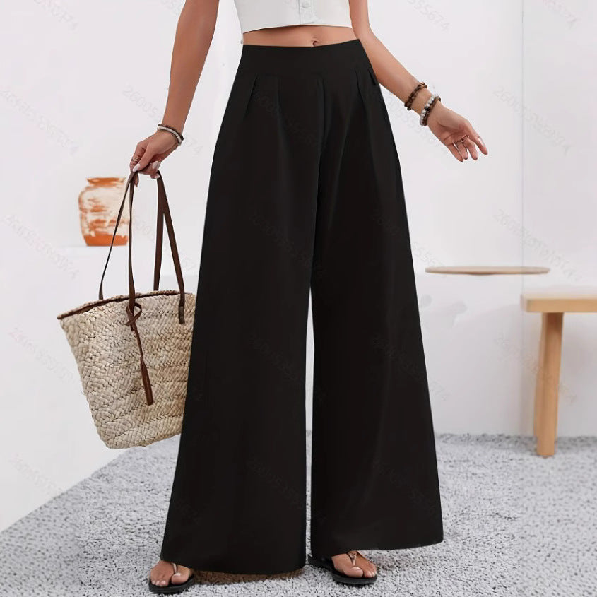 Pocketed Wide-leg Trousers