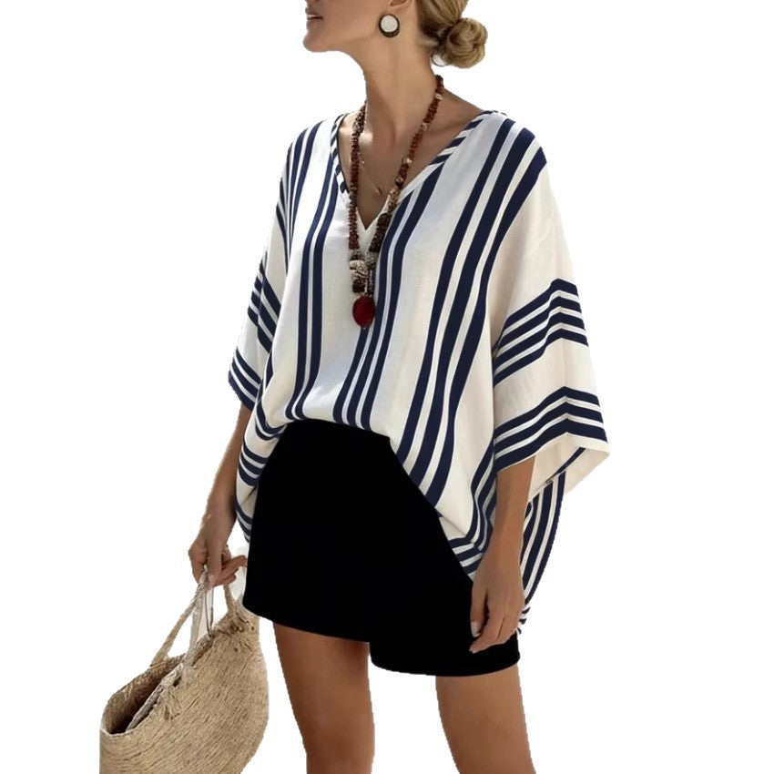Striped Batwing Top